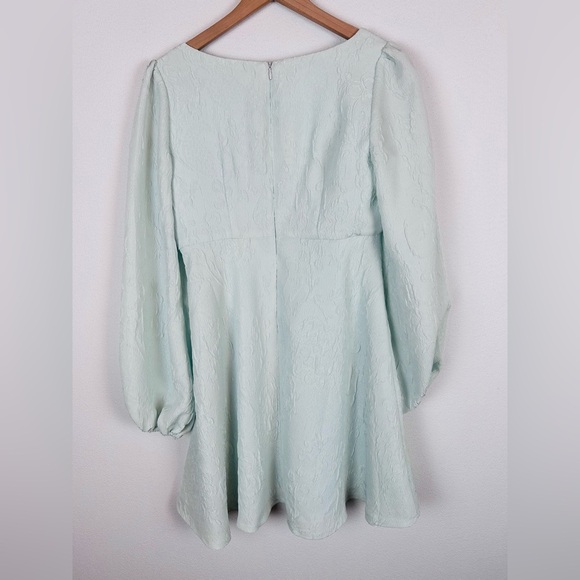 Sachin + Babi Rhinebeck Mini Dress Puff Sleeve Light Blue Mint 4 - Picture 6 of 12
